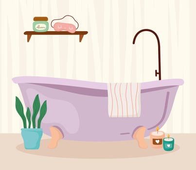 Cute bathroom design vector