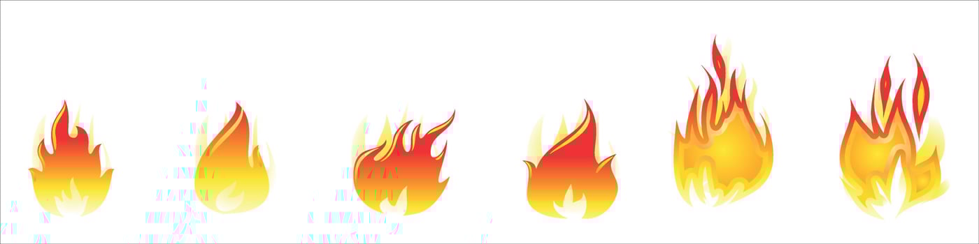 Flat Fire Flames cartoon vector