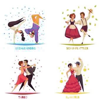 International Dance Day 2x2 Compositions vector
