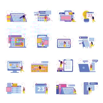 Planning Schedule Icon Set vector