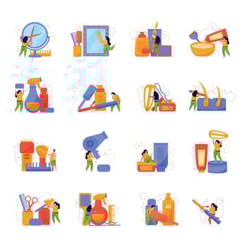 Hair Care Icons Collection vector