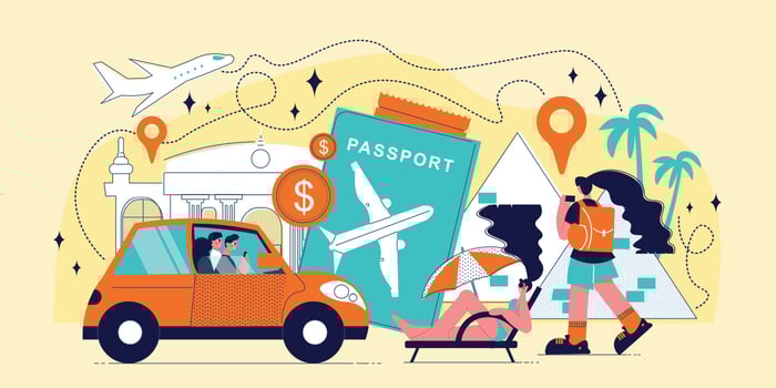 Travel On Vacation Composition vector