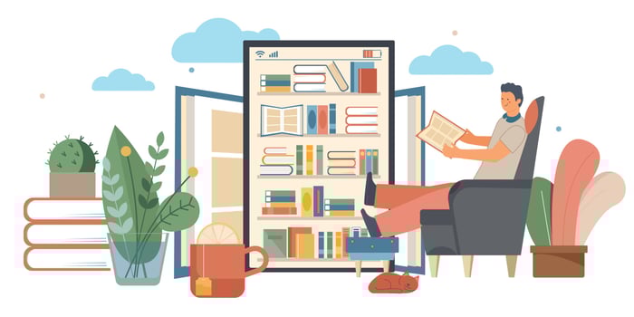 Online Library Flat Composition vector