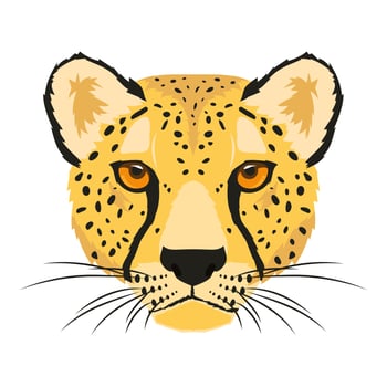 wild leopard animal head fauna character vector