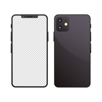 smartphones mockup devices isolated icons vector