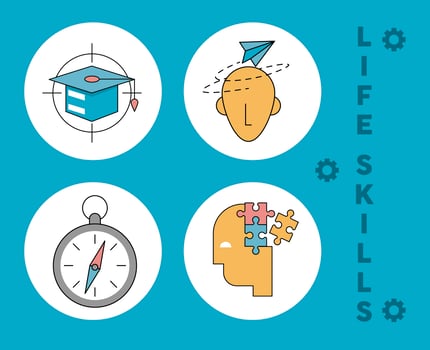 four life skills icons vector