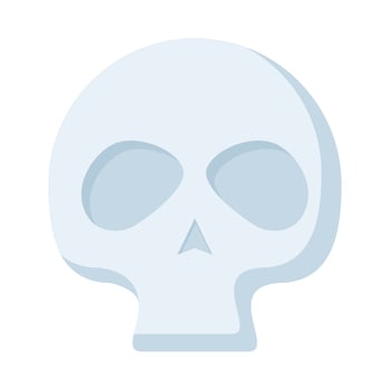 halloween head skull flat style icon vector