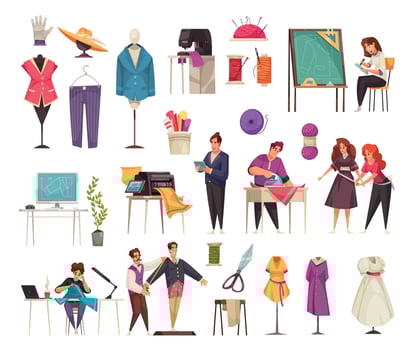 Atelier Cartoon Set vector