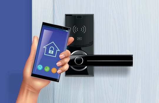 Smartphone Door Unlock Composition vector