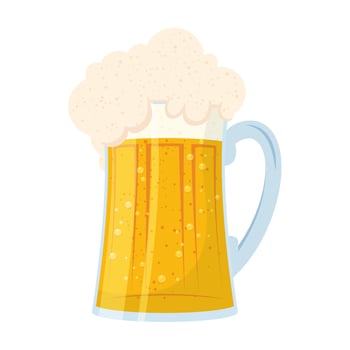 fresh beer in jar isolated icon vector
