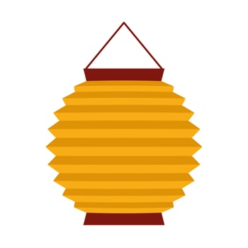 chinese yellow lamp decorative hanging icon vector