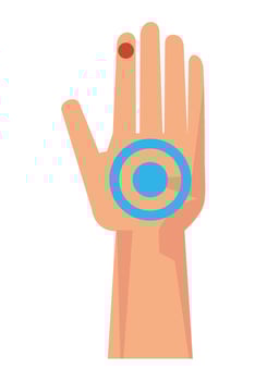 hand with blood drop vector