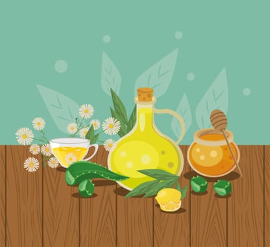 home remedies in table vector