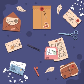 ten postal service icons vector