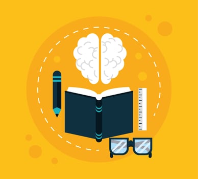 brain and education icons vector
