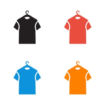 Clothes laundry logo with shirt hanger icon vector