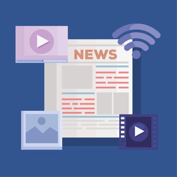 News with media symbols vector