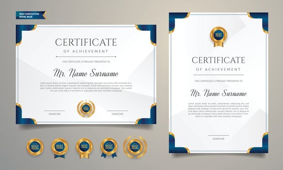 Certificate of achievement border template vector