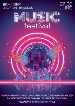 poster for night party music festival vector