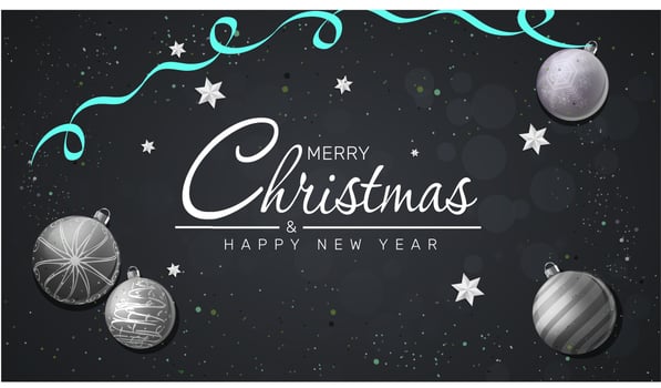 Elegant christmas background with branches and christmas balls vector