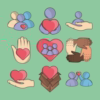 relationship friendly and care vector