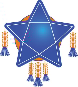 Christmas light lantern vector