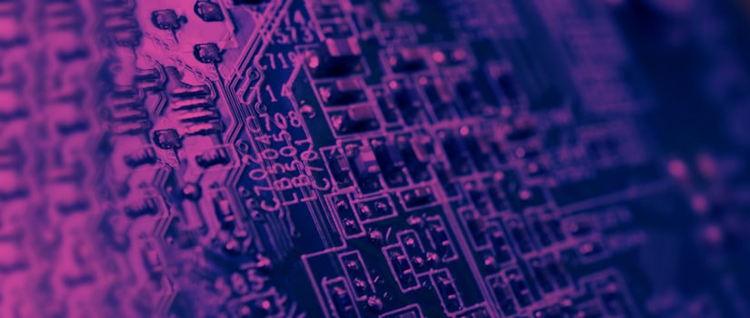 Semiconductor. cpu chip located on the green motherboard of the computer. photo