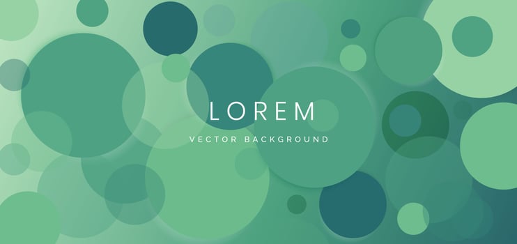 Abstract circles green tone overlapping on green background. vector