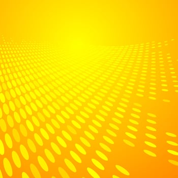 Abstract dots pattern halftone yellow and orange color perspective background texture. vector
