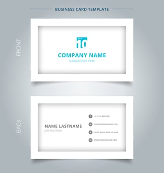 Creative business card and name card template modern blue geometric technology futuristic background. vector