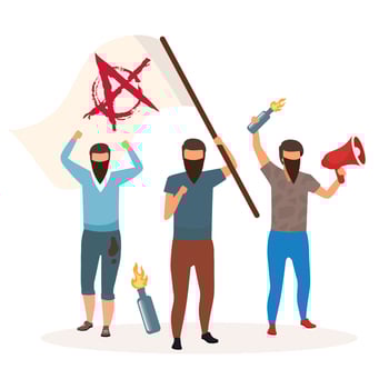 Monarchy political system metaphor flat vector illustration. Form of government, regime. Power of king, queen, emperor cartoon characters. Hereditary reign. Royal family dictatorship
