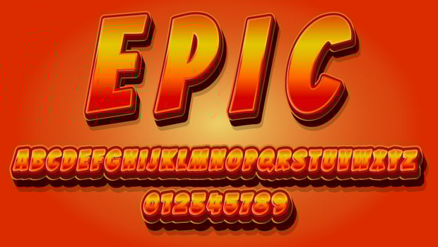 Graphic Style Effect, Modern Red Hot Word Epic Text Effect Design Template vector