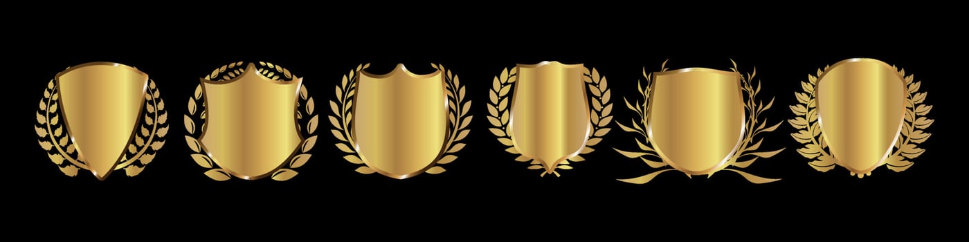 Golden laurel wreaths for quality guarantee design vector