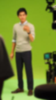 Blurry images of making TV commercial movie video photo