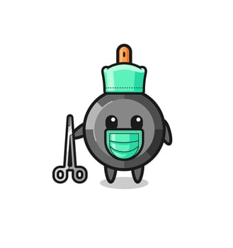 surgeon frying pan mascot character vector