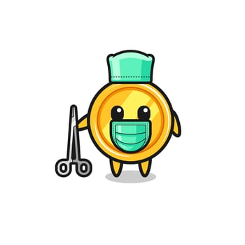 surgeon medal mascot character vector