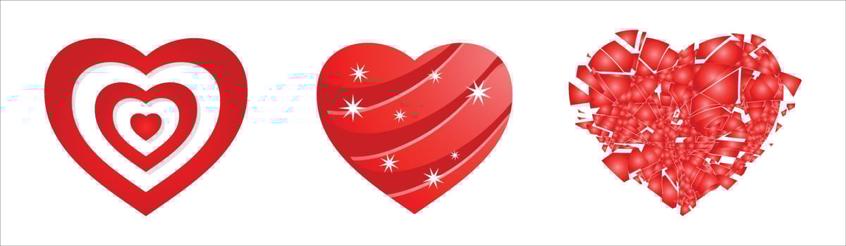 Hearts set vector