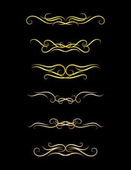 Borders Elements Set Collection, floral Swirl ornament Vector