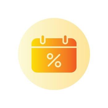 discount calendar gradient icon vector