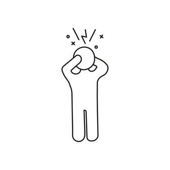 Stress or anxiety line outline icon. vector