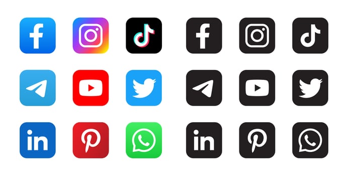 Popular social media logo collection vector