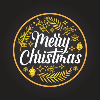 Merry Christmas Pine Decoration vector