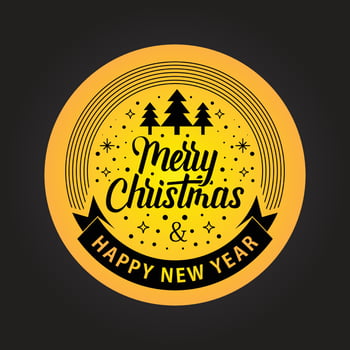 Merry Christmas Pine Circle Decoration vector