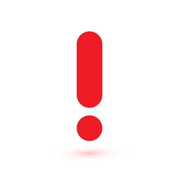Exclamation mark. Attention web message. Danger sign. Modern abstract icon. Flat infographic element, template for the design. illustration. photo