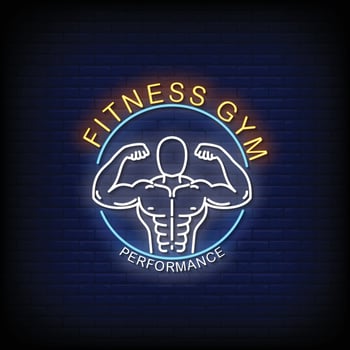 Fitness Gym Neon Signs Style Text Vector