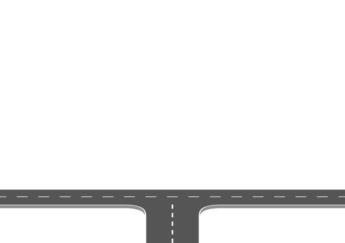 Roadway journey to the future. Asphalt street isolated on white background. Symbols Way to the goal of the end point. Path mean successful business planning Suitable for advertising and presentstation vector