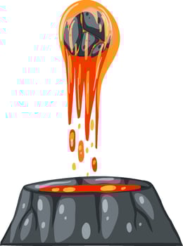 Magma stone on white background vector