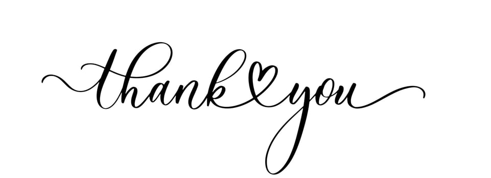 Thank you. Wavy elegant calligraphy spelling for decoration on holidays. vector