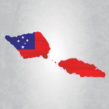 Samoa map with flag vector