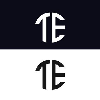TE letter logo vector template Creative modern shape colorful monogram Circle logo company logo grid logo
